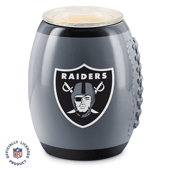 Scentsy NFL Raiders Light Up Black and Grey Full Size Wax Warmer w/ Glass Tray - Picture 2 of 5